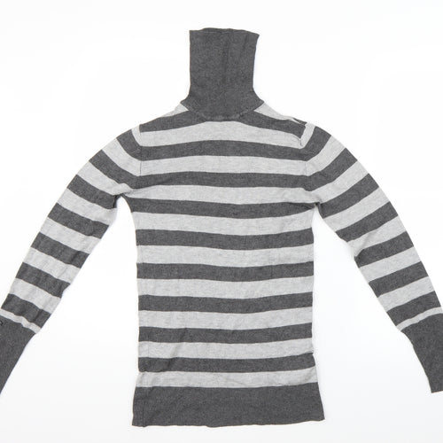 Primark Womens Grey Striped  Basic Blouse Size 10