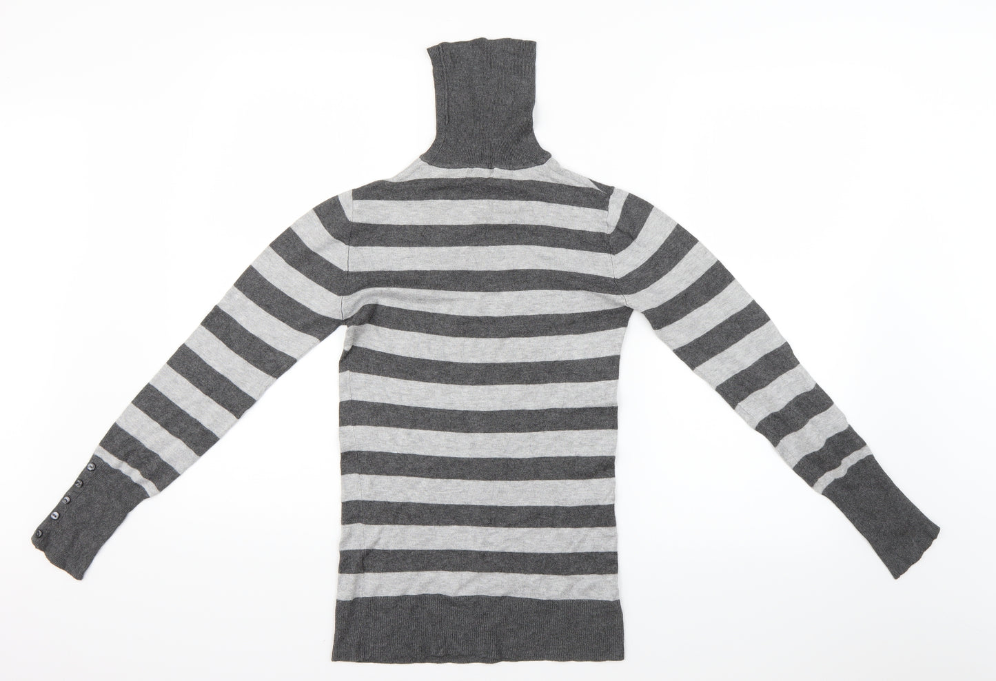 Primark Womens Grey Striped  Basic Blouse Size 10