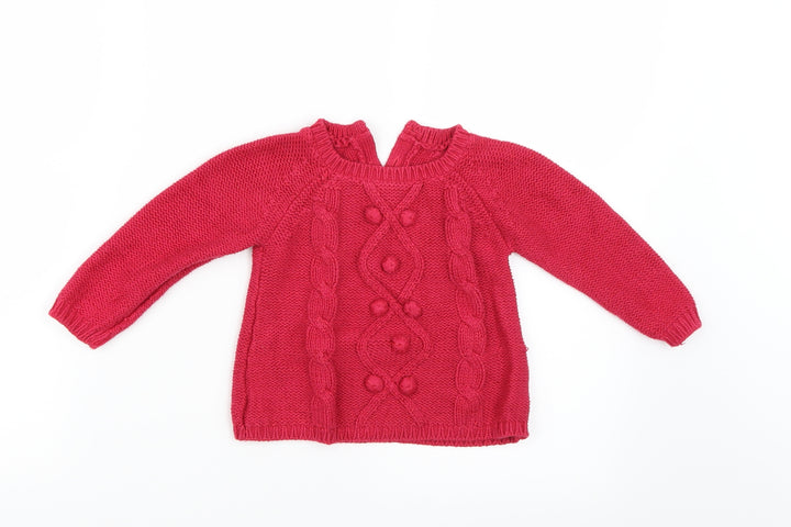 Matalan Girls Pink Pullover Jumper Size 12-18 Months