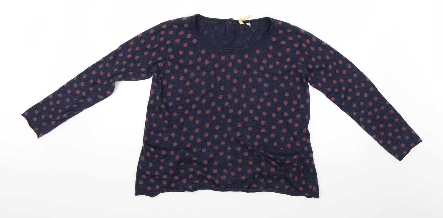 White Stuff Womens Blue Polka Dot  Basic Blouse Size 12