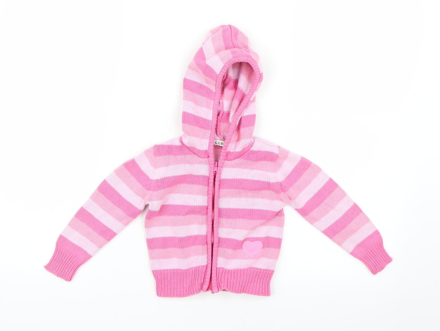 George Baby Pink Striped  Cardigan Jumper Size 12-18 Months