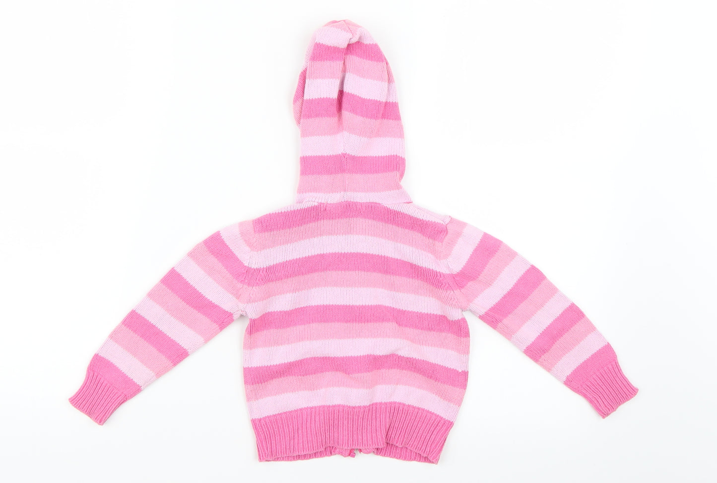 George Baby Pink Striped  Cardigan Jumper Size 12-18 Months