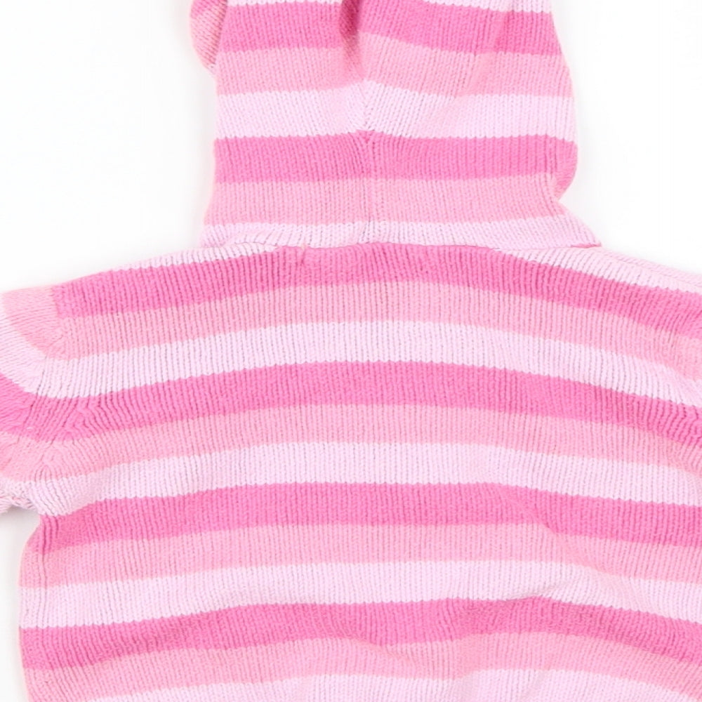 George Baby Pink Striped  Cardigan Jumper Size 12-18 Months