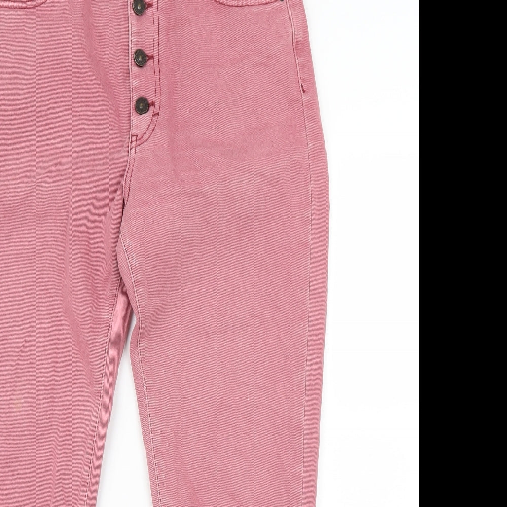 Pull&Bear Womens Pink  Denim Straight Jeans Size 12 L25 in