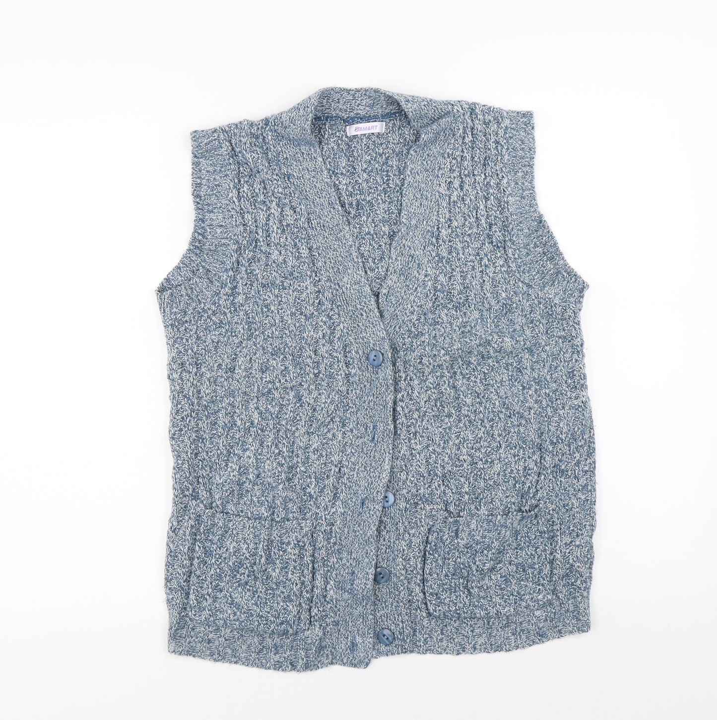 Damart Womens Blue  Knit Cardigan Jumper Size 12