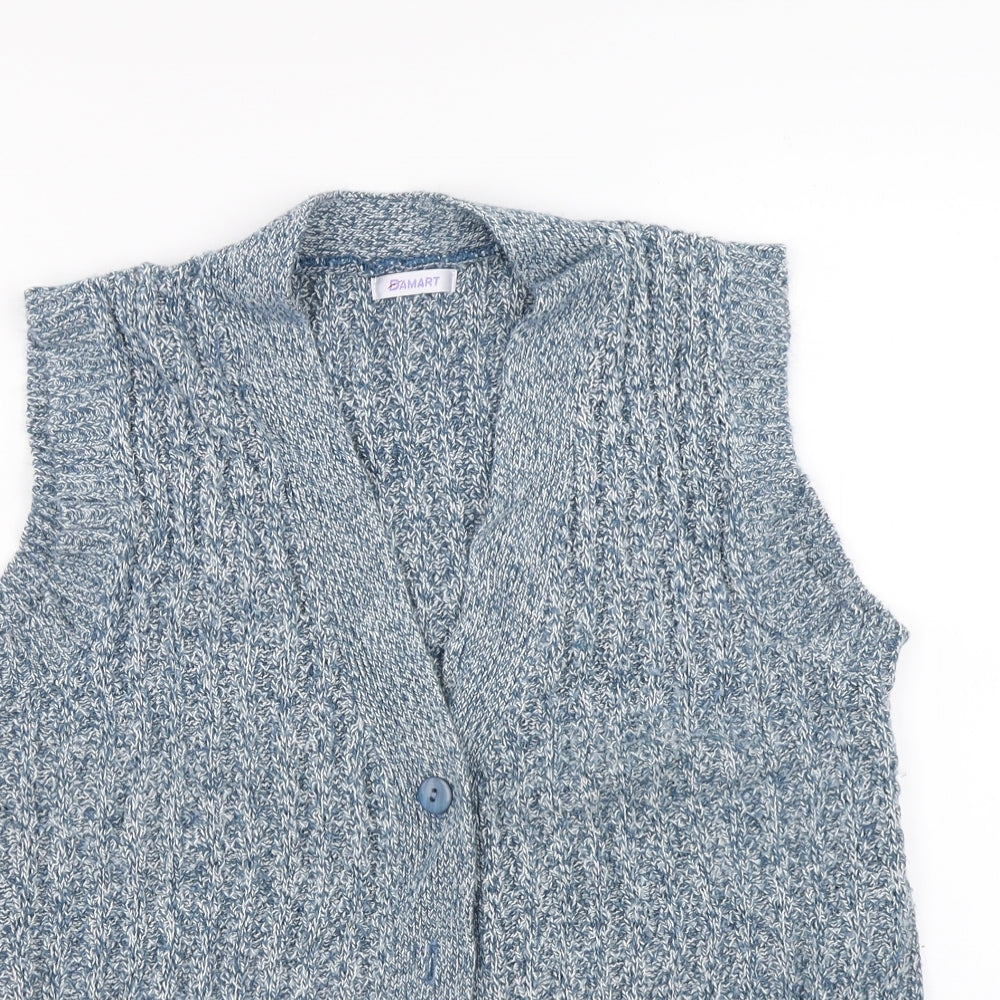 Damart Womens Blue  Knit Cardigan Jumper Size 12