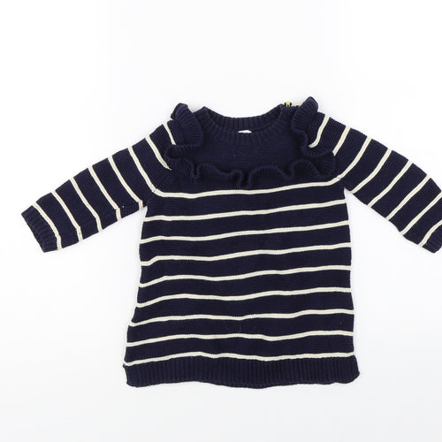 Gap Girls Blue Striped  Jumper Dress  Size 3-6 Months