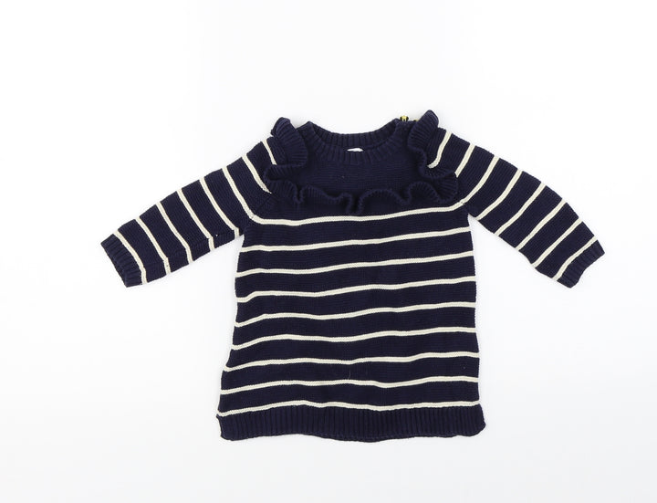 Gap Girls Blue Striped Jumper Dress Size 3-6 Months