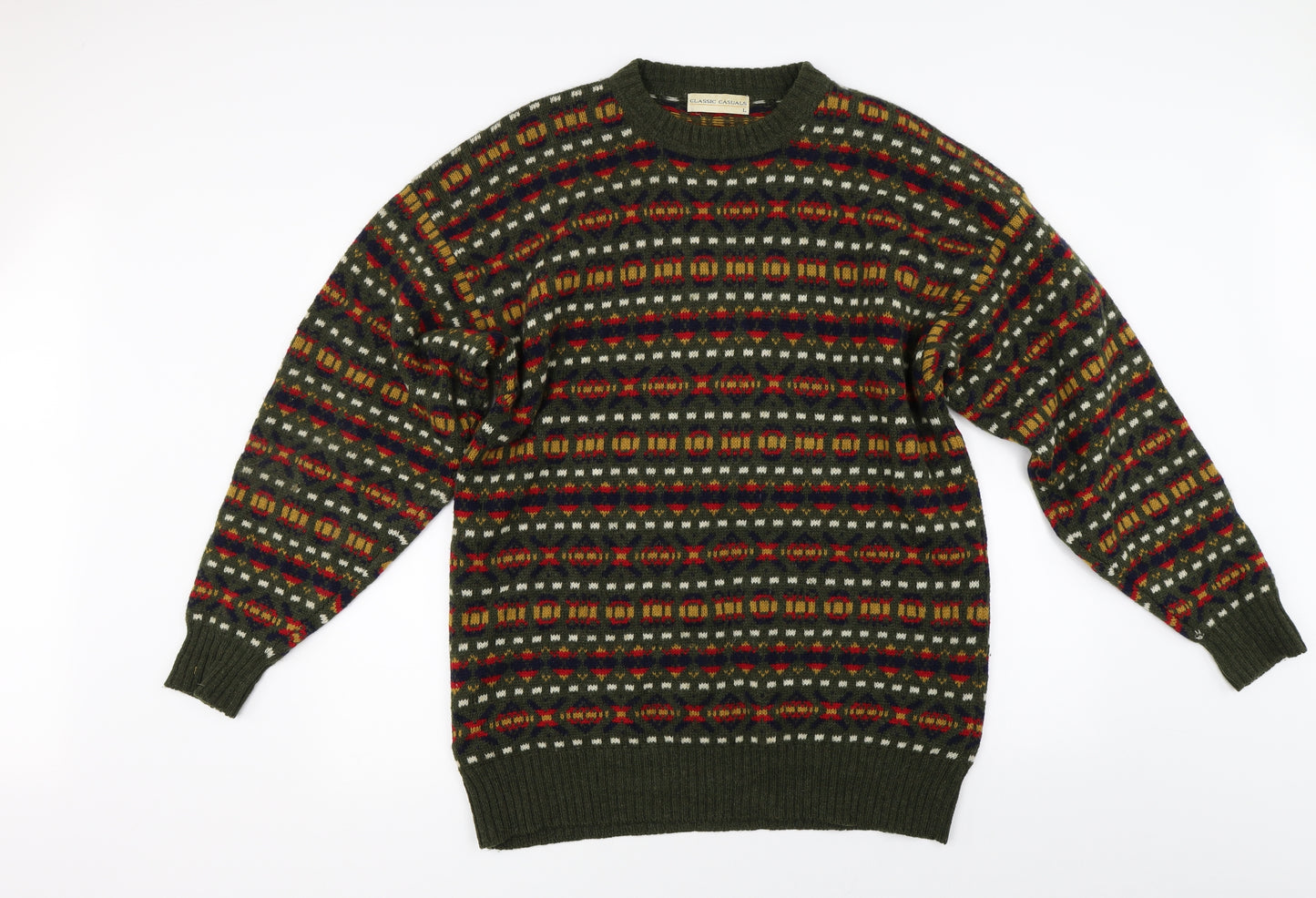Classic casuals Mens Green  Knit Pullover Jumper Size L