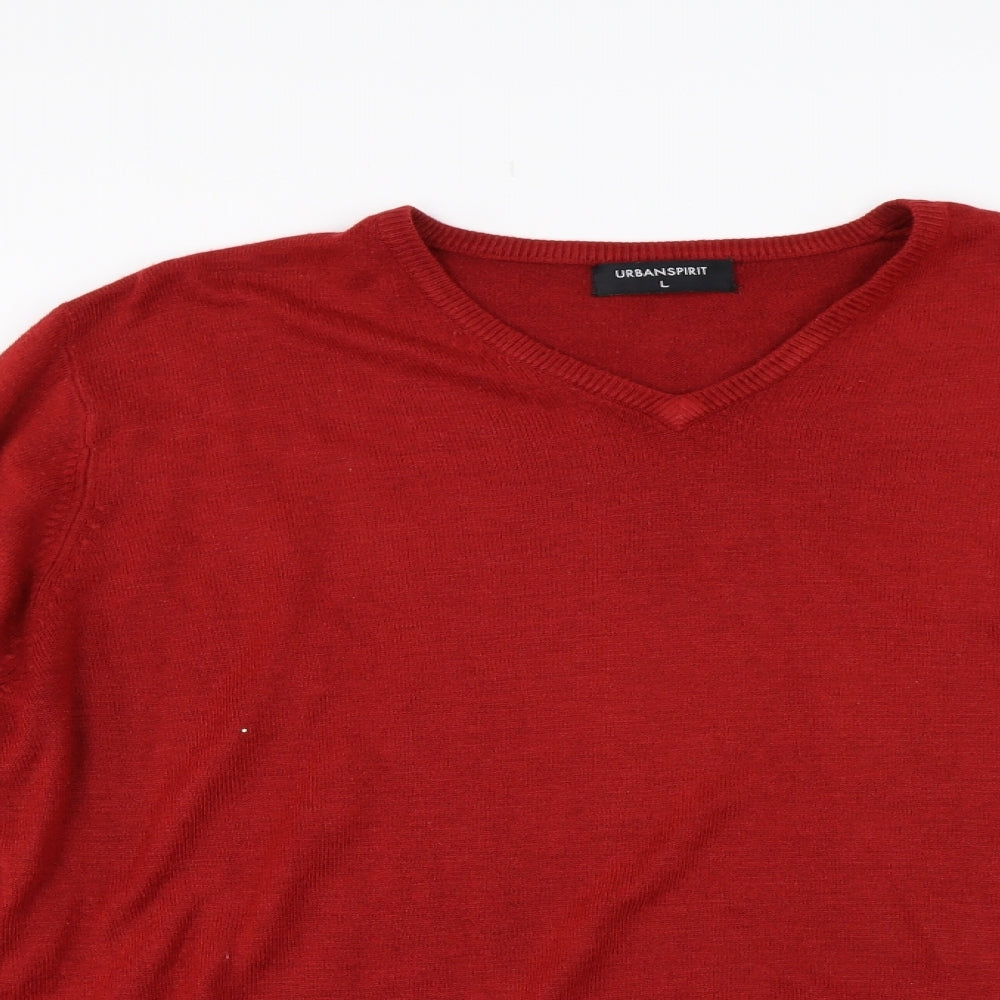Urban spirit Mens Red  Knit Pullover Jumper Size L