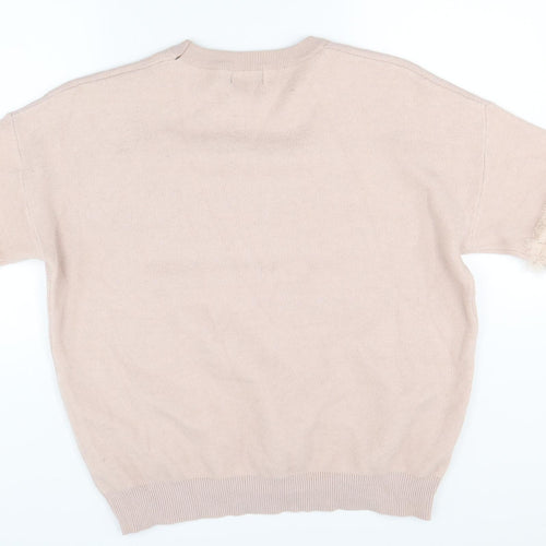 Shk Paris Womens Pink  Knit Pullover Jumper Size M