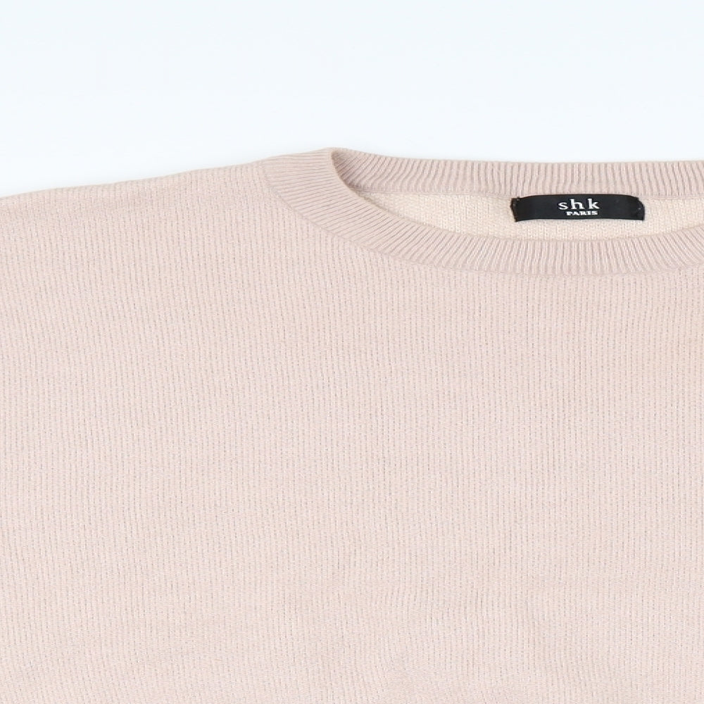 Shk Paris Womens Pink  Knit Pullover Jumper Size M