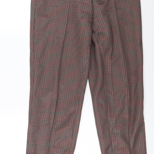 Paula-Wi Womens Brown Check  Trousers  Size 12 L26 in