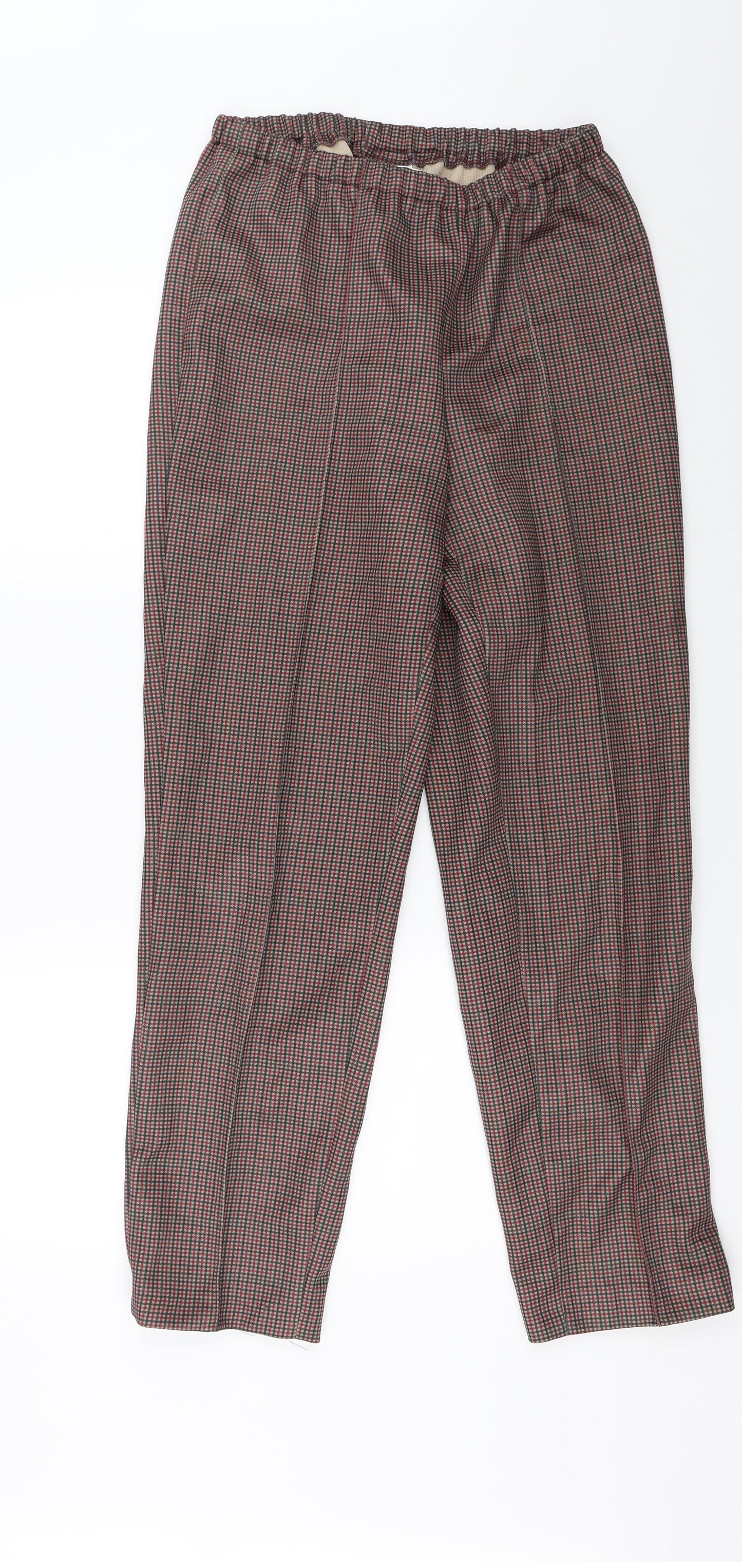 Paula-Wi Womens Brown Check  Trousers  Size 12 L26 in