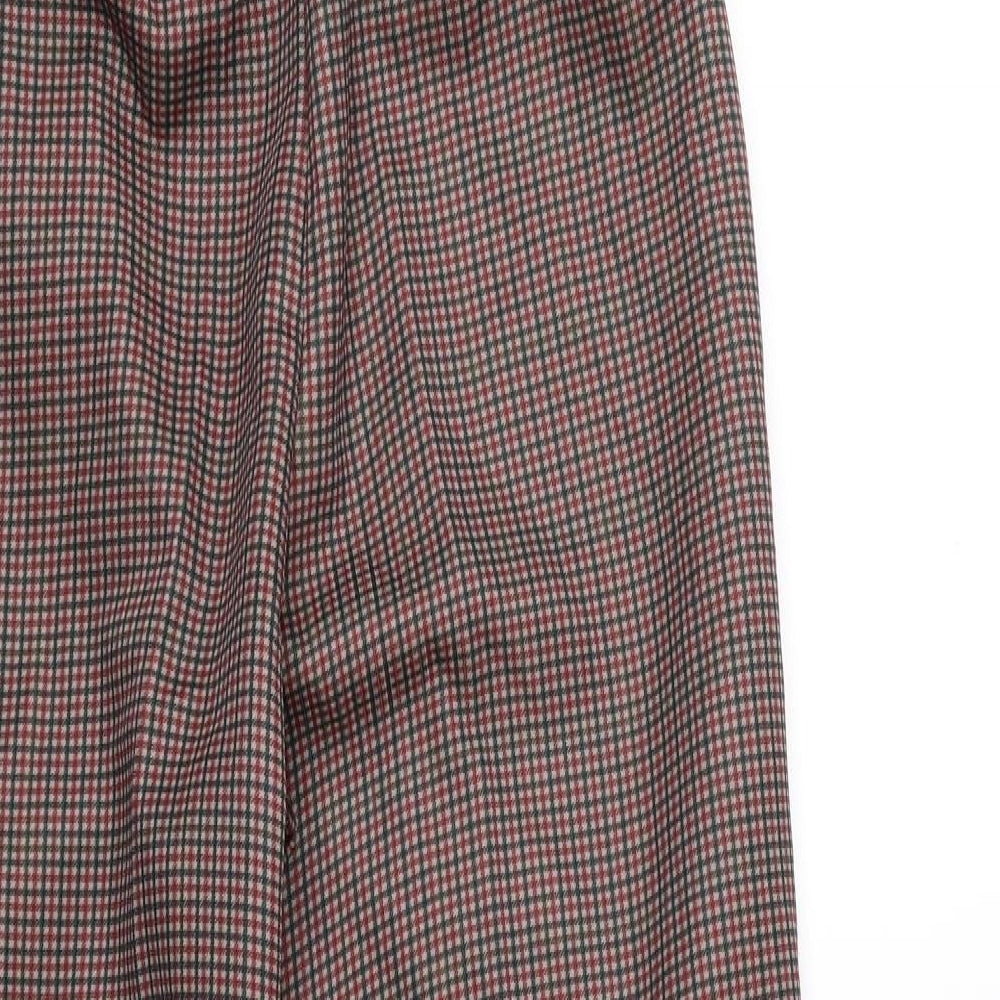 Paula-Wi Womens Brown Check  Trousers  Size 12 L26 in