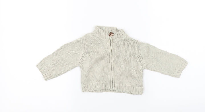 Marks and Spencer Boys Beige   Full Zip Jumper Size 0-3 Months