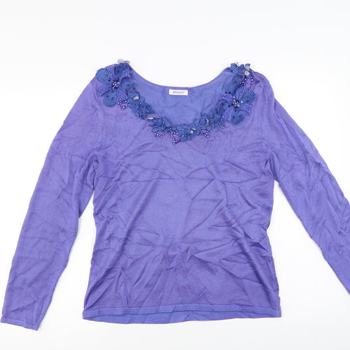 Damart Womens Purple  Knit Pullover Jumper Size 14