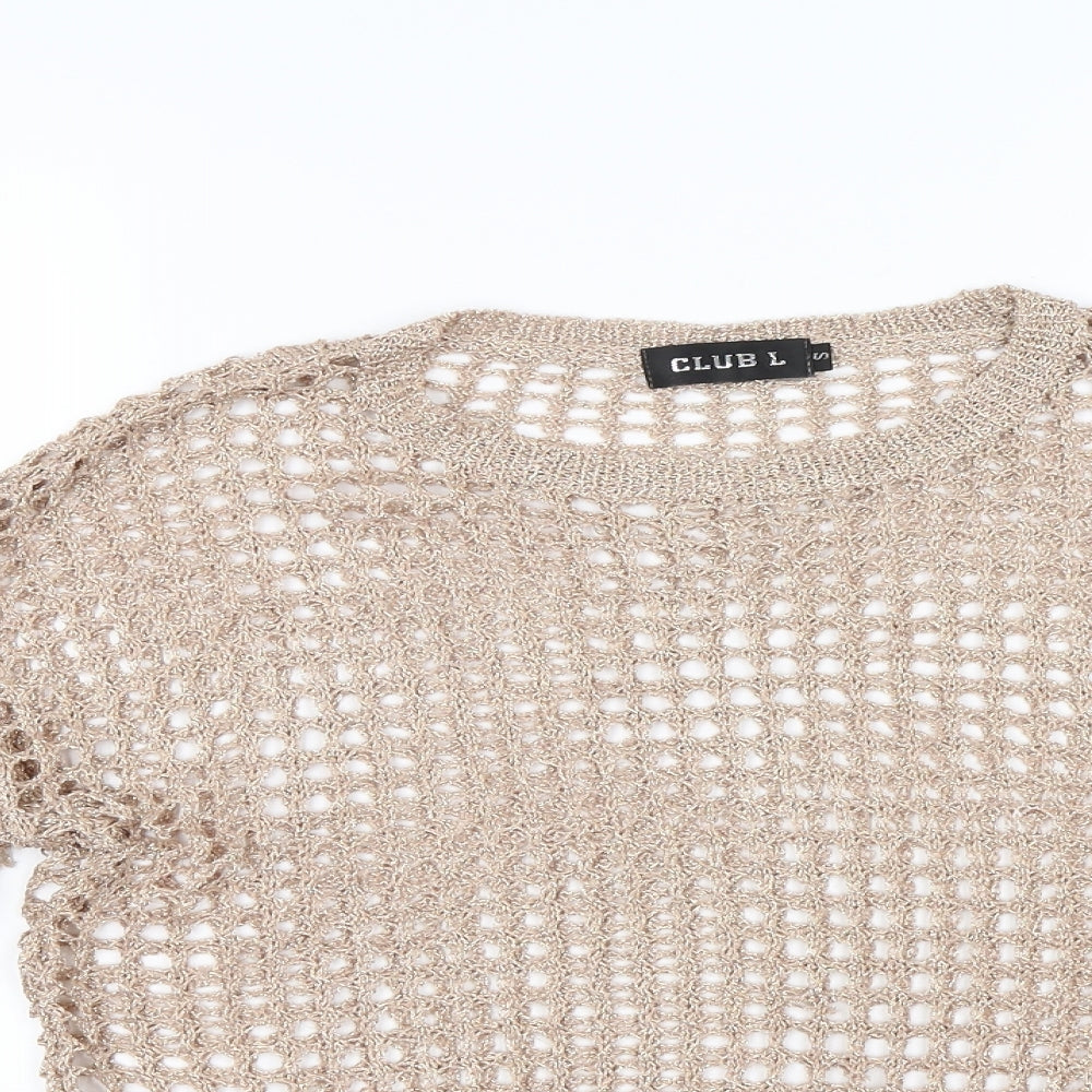 Club L Womens Gold   Pullover Jumper Size S
