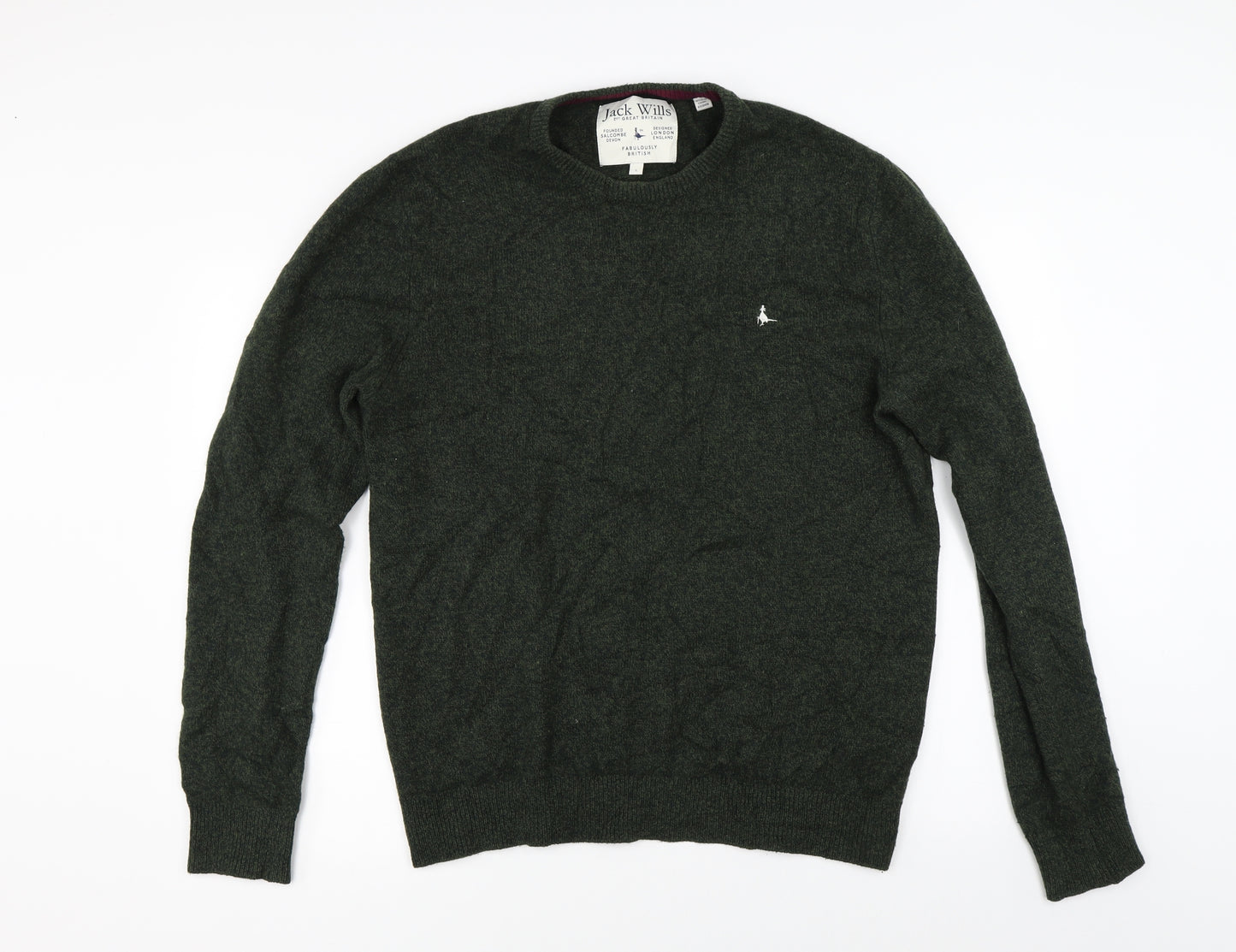 Jack Wills Mens Green  Knit Pullover Jumper Size L