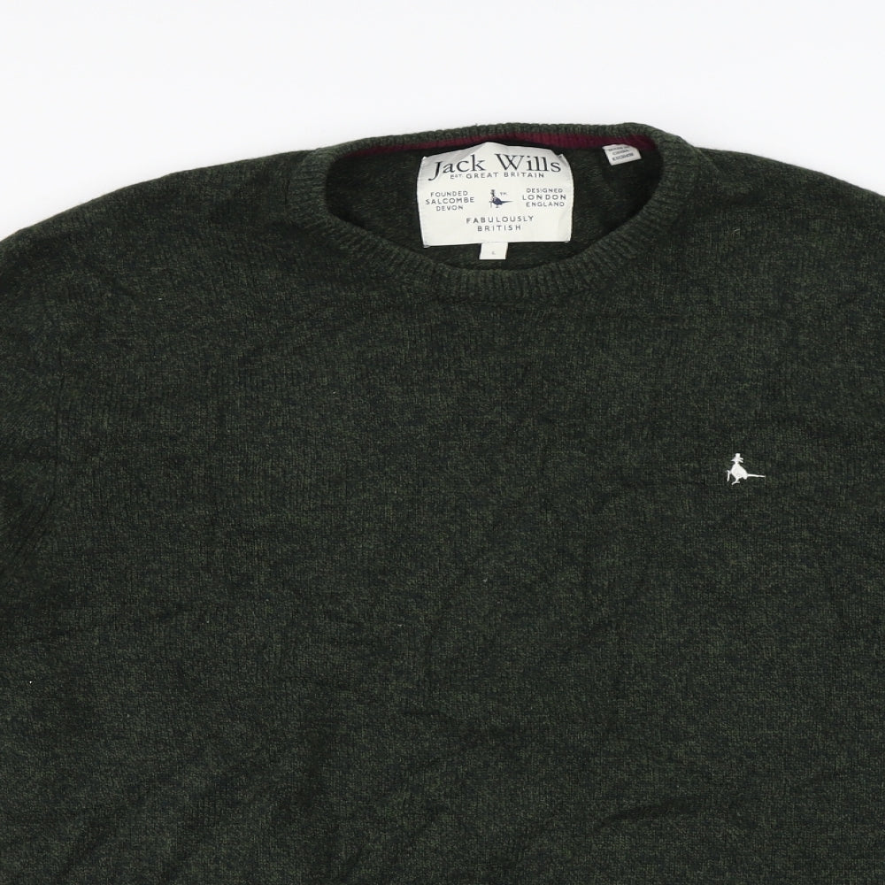 Jack Wills Mens Green  Knit Pullover Jumper Size L
