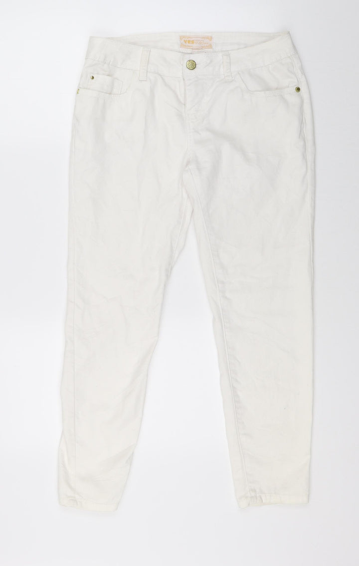 Yes Yes Womens White Denim Cropped Jeans Size 30 in L23 in