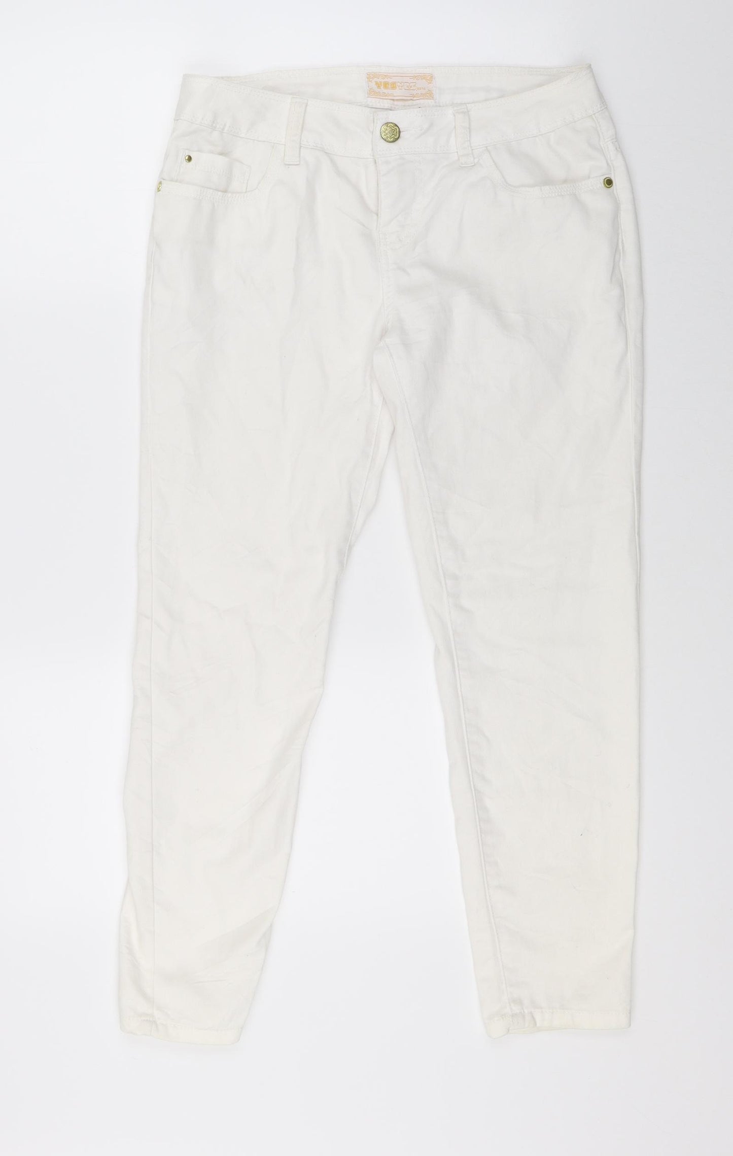 Yes Yes Womens White  Denim Cropped Jeans Size 30 in L23 in