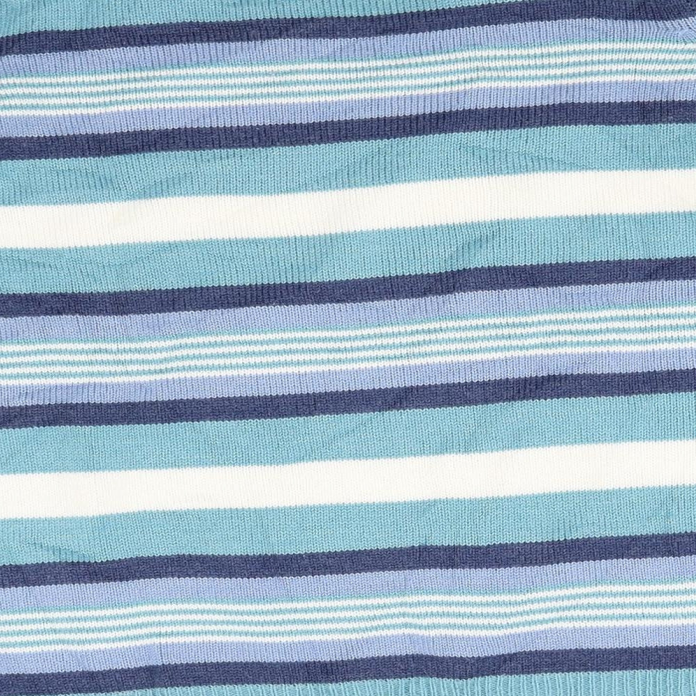 Isle Womens Green Striped  Pullover Jumper Size S