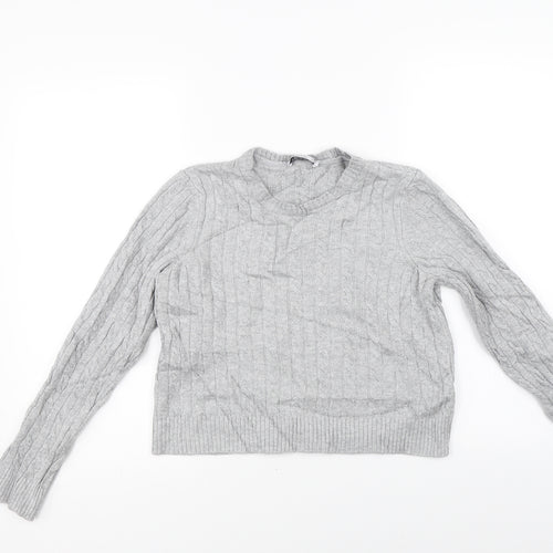 Stradivarius Womens Grey  Knit Pullover Jumper Size S