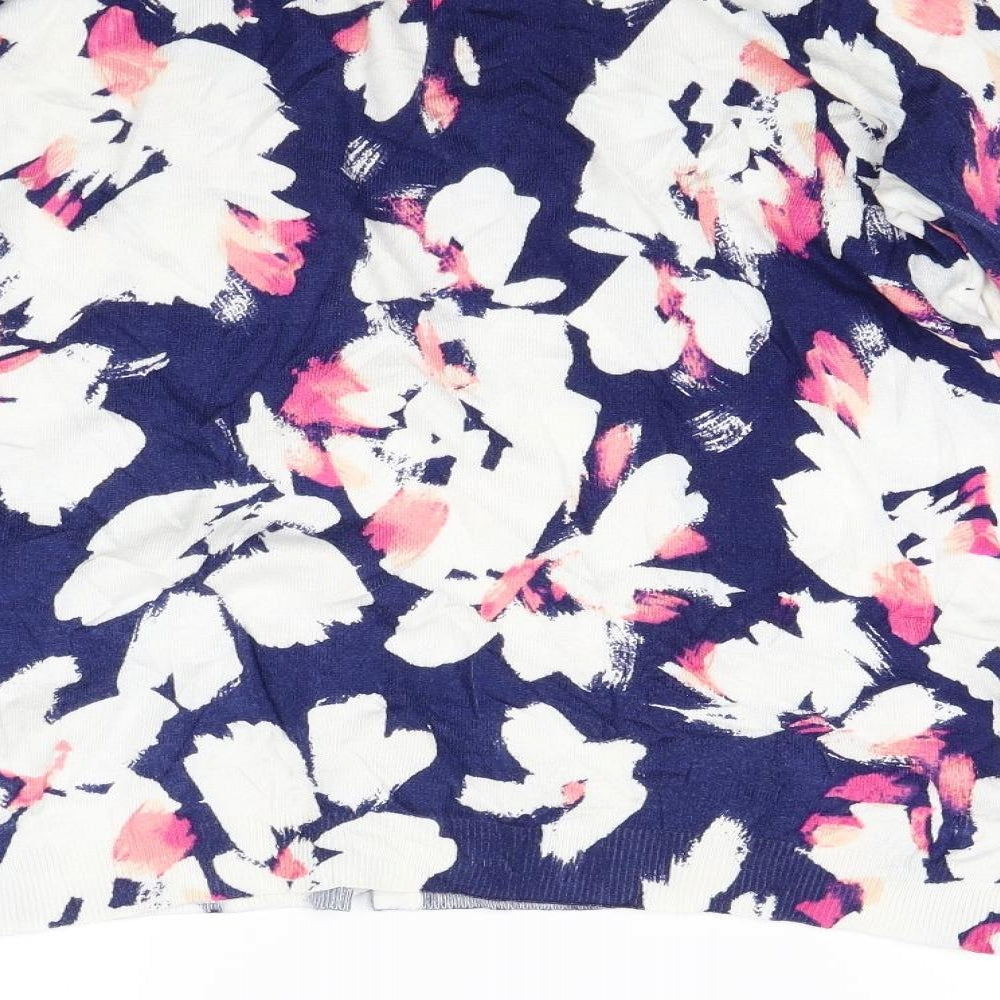 Marks and Spencer Womens White Floral Knit Cardigan Jumper Size 14