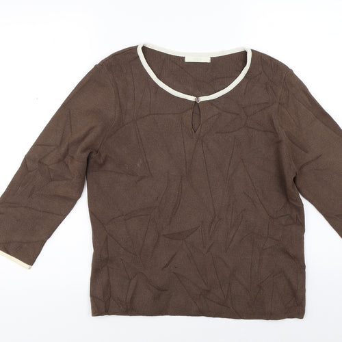 Marks and Spencer Womens Brown  Knit Pullover Jumper Size 16