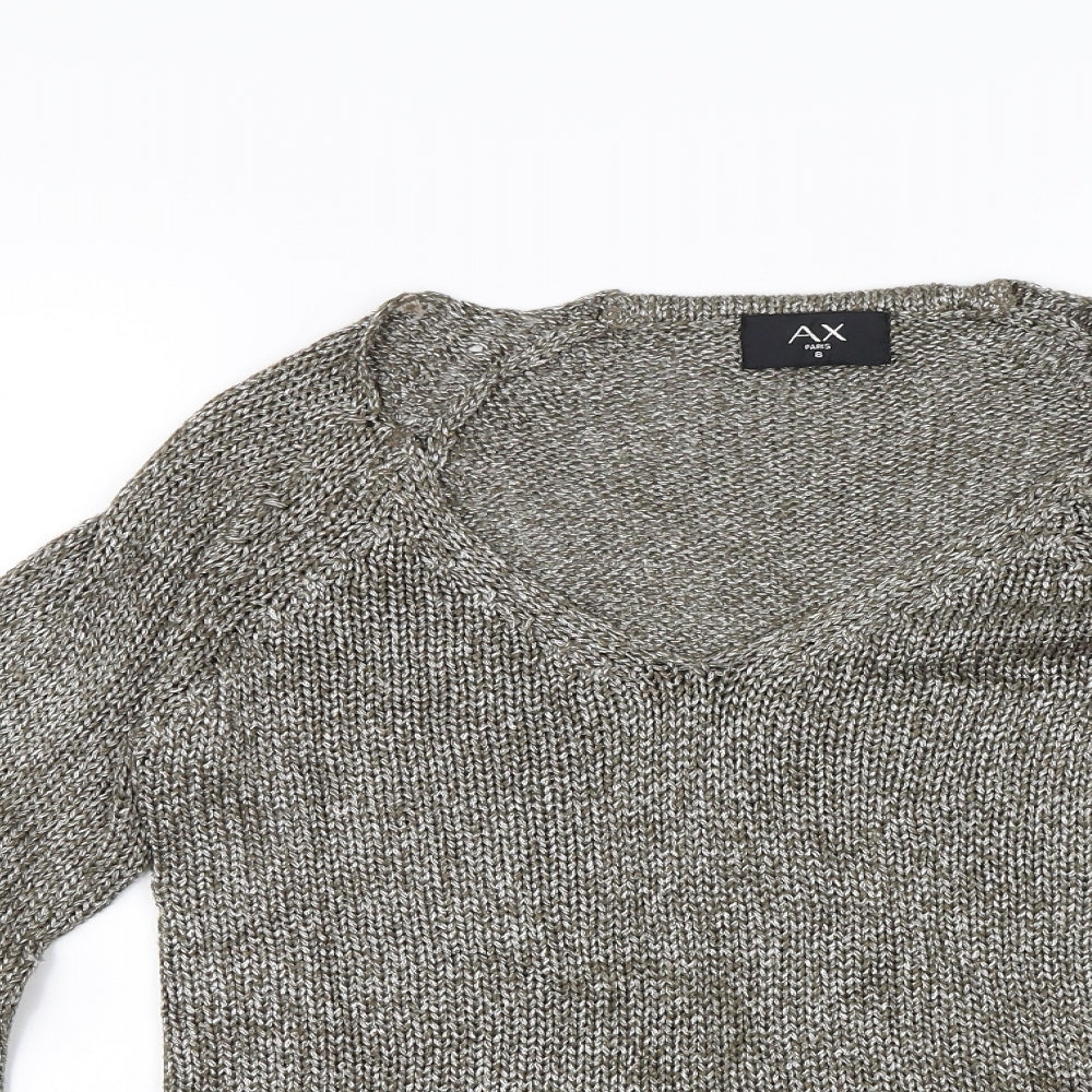 Ax Womens Green  Knit Pullover Jumper Size 8