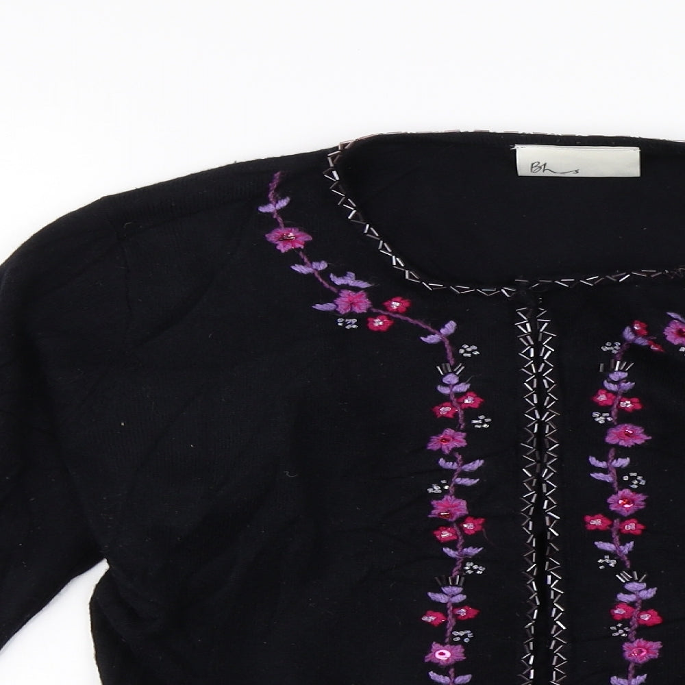 BHS Womens Black  Knit Cardigan Jumper Size 16
