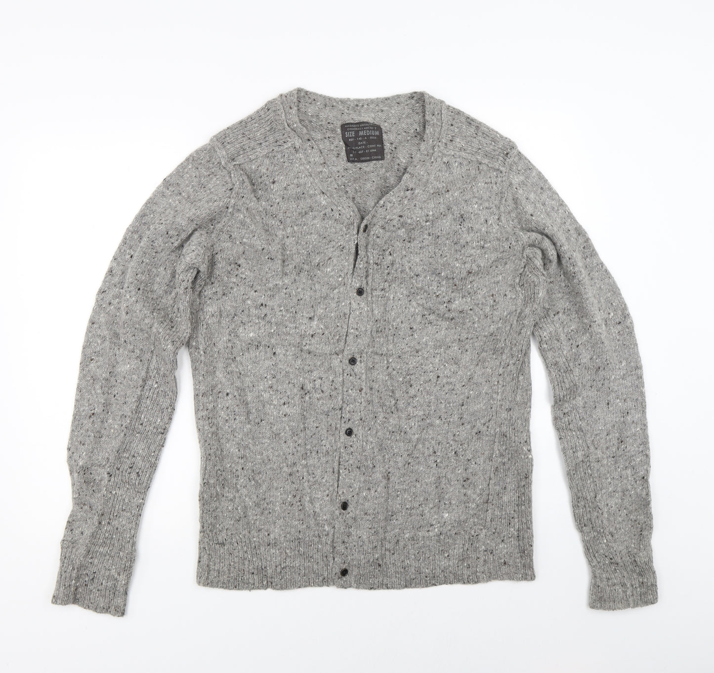 AllSaints Mens Grey  Knit Cardigan Jumper Size M