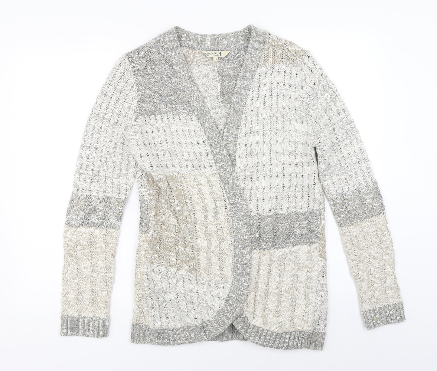 M&Co Womens Grey  Knit Cardigan Jumper Size 10