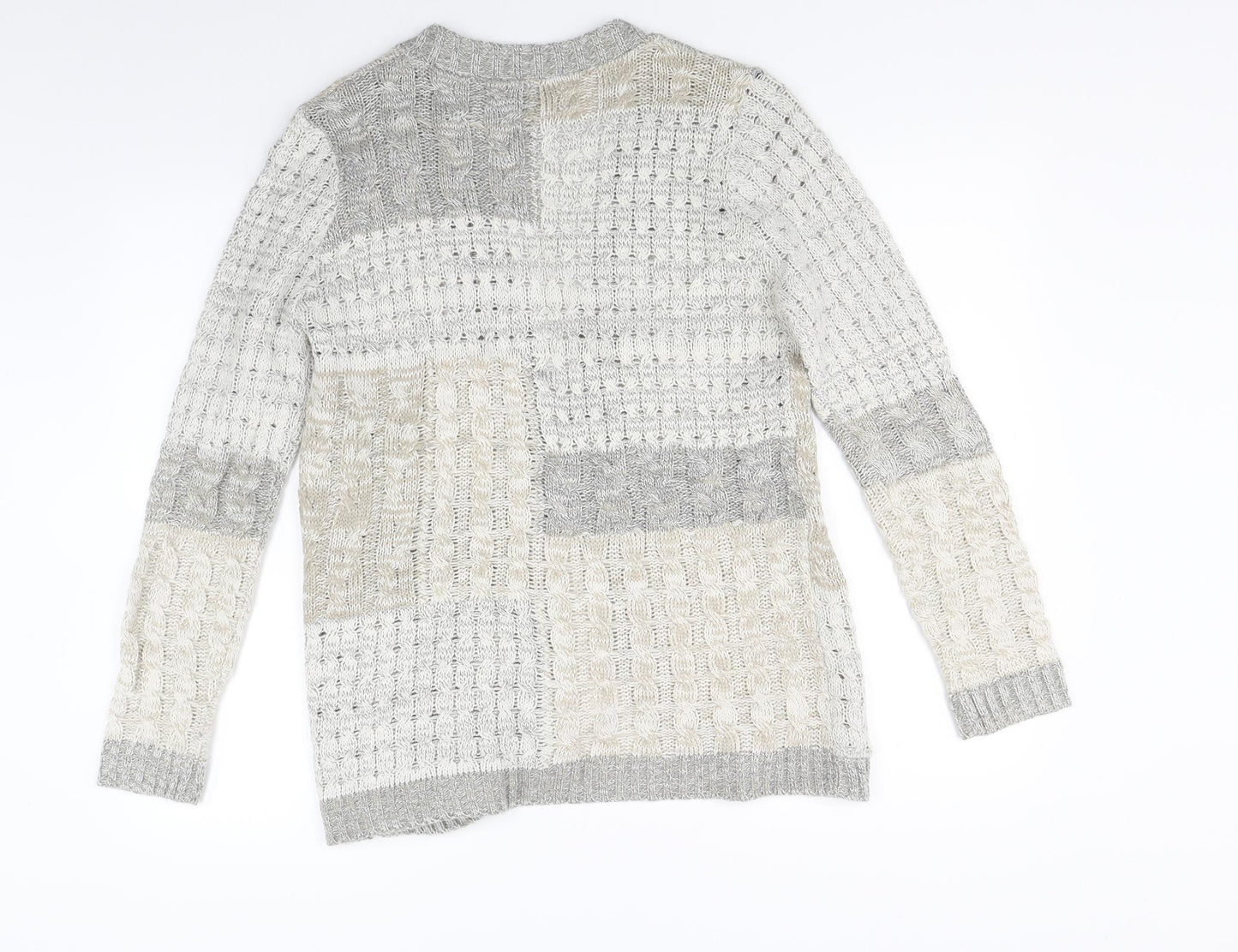 M&Co Womens Grey  Knit Cardigan Jumper Size 10