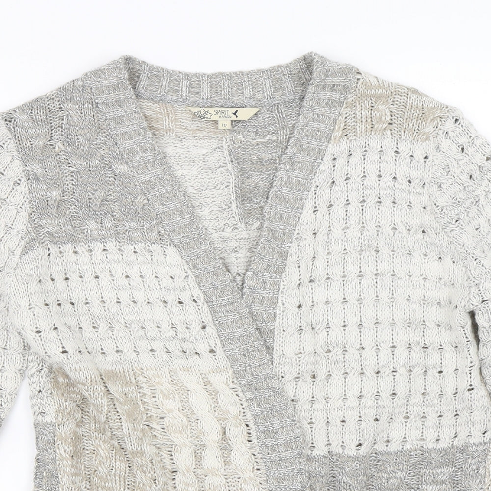 M&Co Womens Grey  Knit Cardigan Jumper Size 10