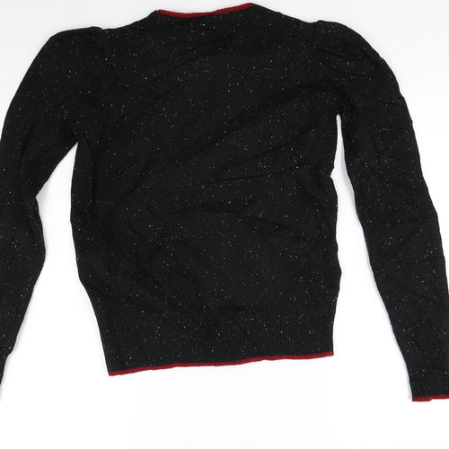 NEXT Womens Black  Knit Pullover Jumper Size 6  - Christmas jumper