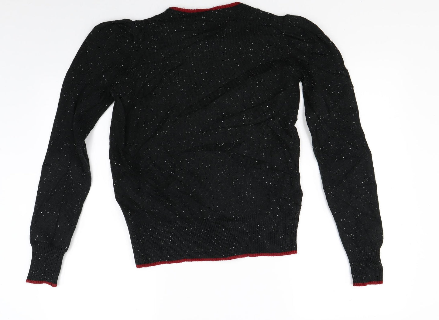 NEXT Womens Black  Knit Pullover Jumper Size 6  - Christmas jumper