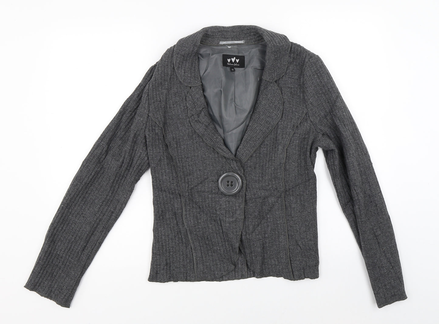 Marks and Spencer Womens Grey  Knit Jacket Coat Size 12