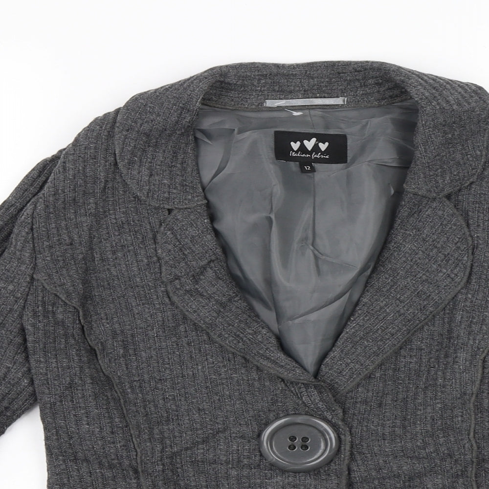 Marks and Spencer Womens Grey  Knit Jacket Coat Size 12