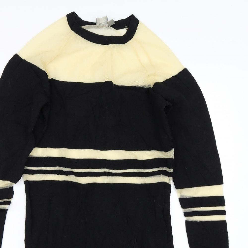 ASOS Womens Black Striped  Pencil Dress  Size 10