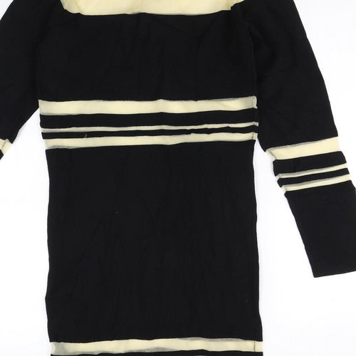 ASOS Womens Black Striped  Pencil Dress  Size 10