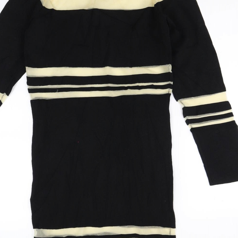 ASOS Womens Black Striped  Pencil Dress  Size 10
