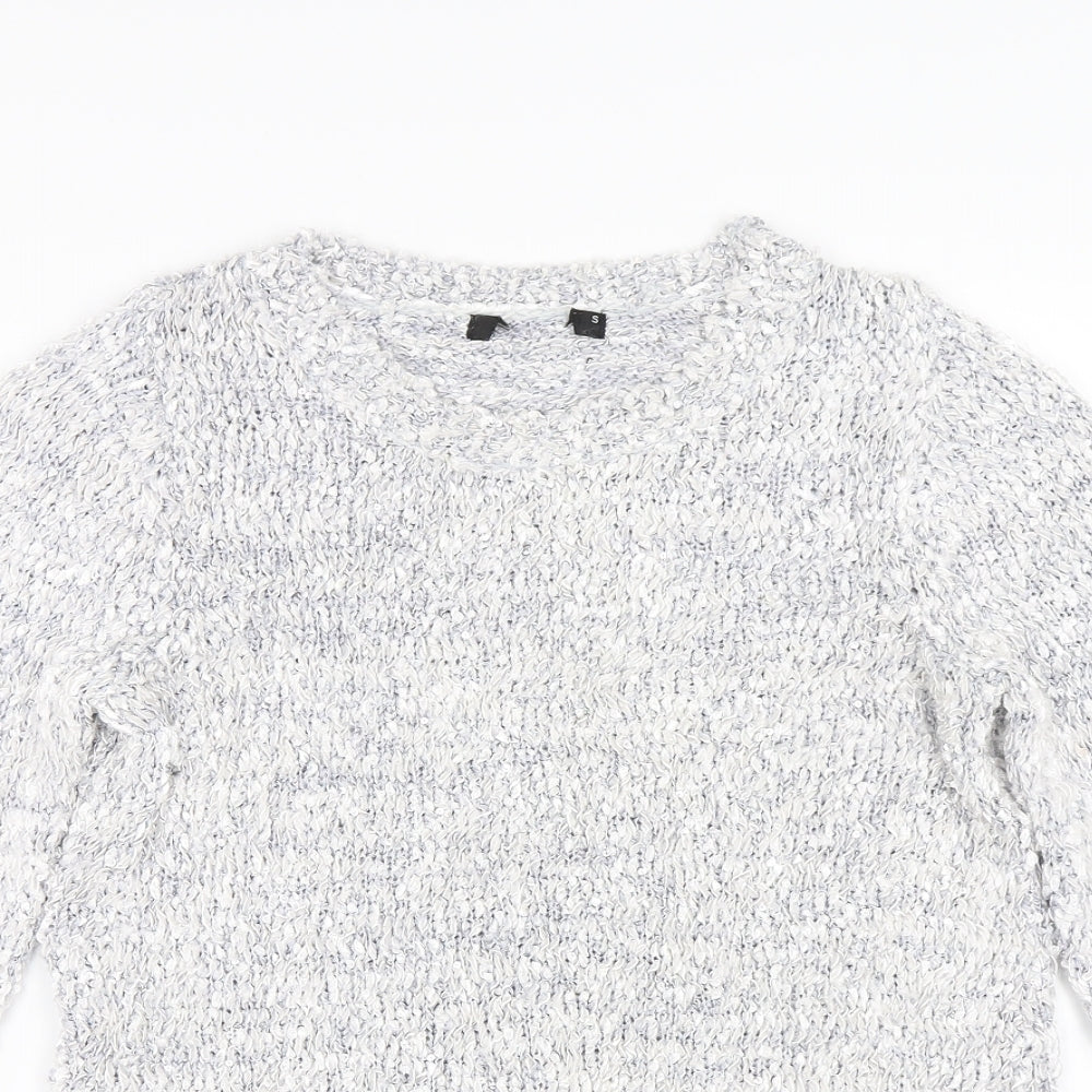 Preworn Womens Silver  Knit Pullover Jumper Size S
