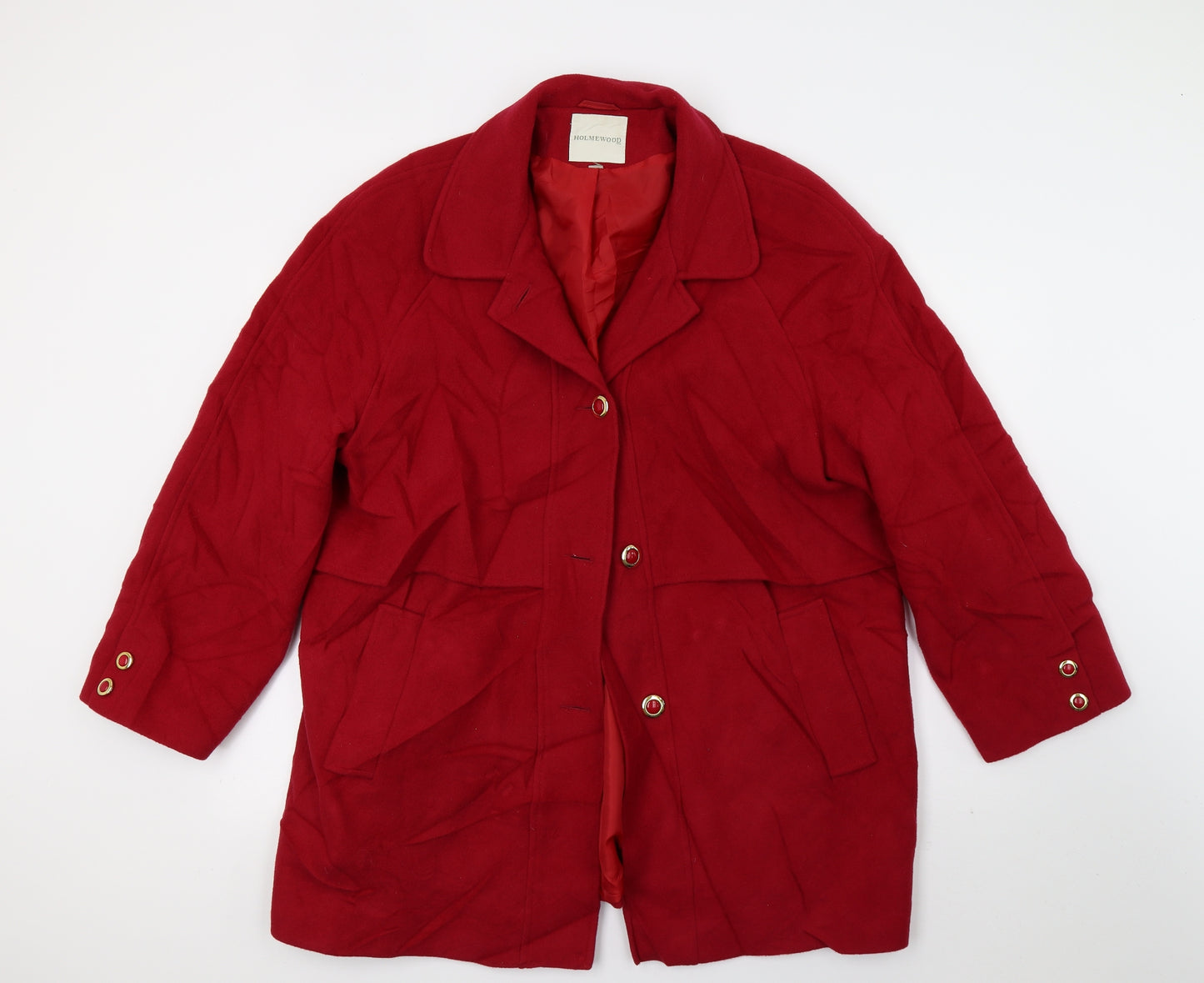 Holmewood Womens Red   Overcoat Coat Size L