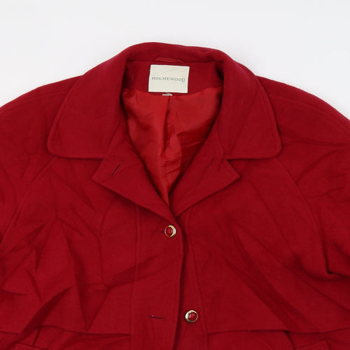 Holmewood Womens Red   Overcoat Coat Size L