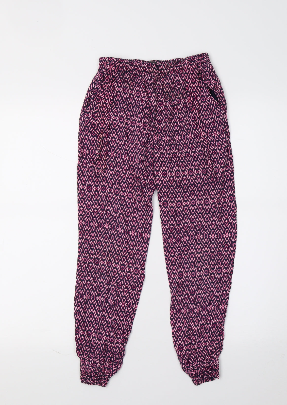 Primark Girls Red Argyle/Diamond  Jogger Trousers Size 9-10 Years