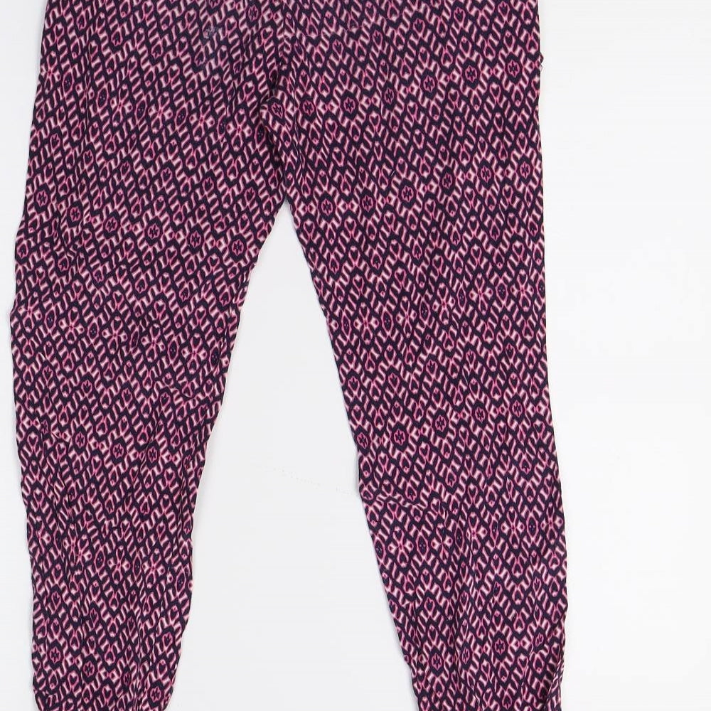 Primark Girls Red Argyle/Diamond  Jogger Trousers Size 9-10 Years