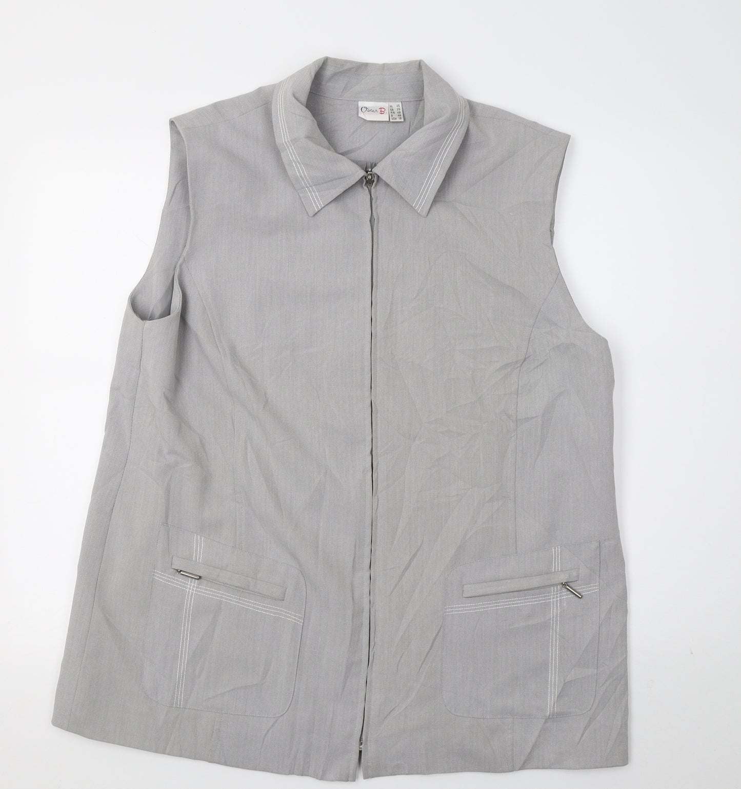 Oscan Womens Grey   Jacket Waistcoat Size 20