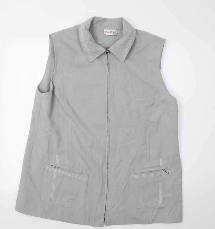 Oscan Womens Grey   Jacket Waistcoat Size 20